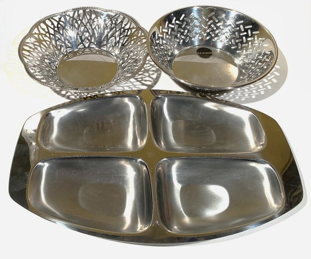 Alessi - Ettore Sottsass e.a. - Platte - Stål - Tre objekter #3.2