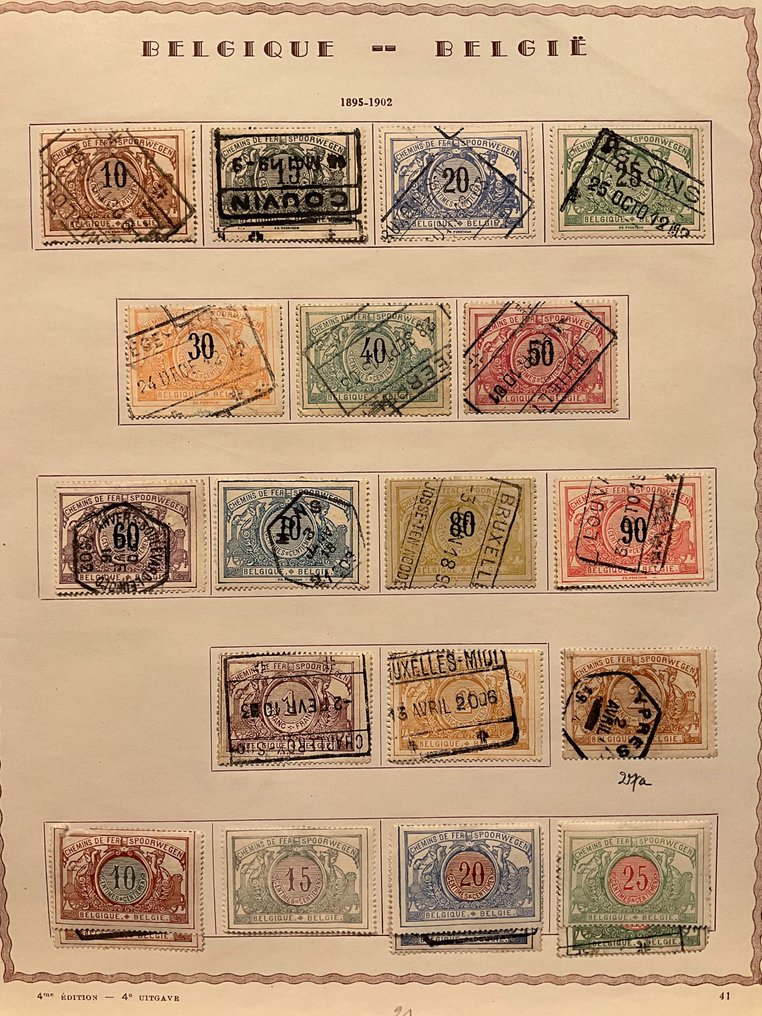 Belgio 1879/1987 - Collezione completa di francobolli ferroviari #2.1