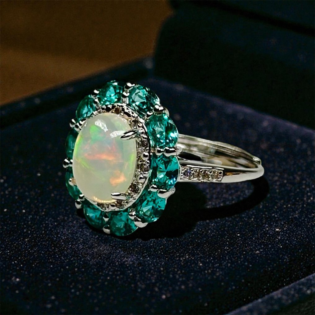 χωρίς τιμή ασφαλείας - Δαχτυλίδι Ασήμι 925 Οπάλιο - Τοπάζιο #2.1