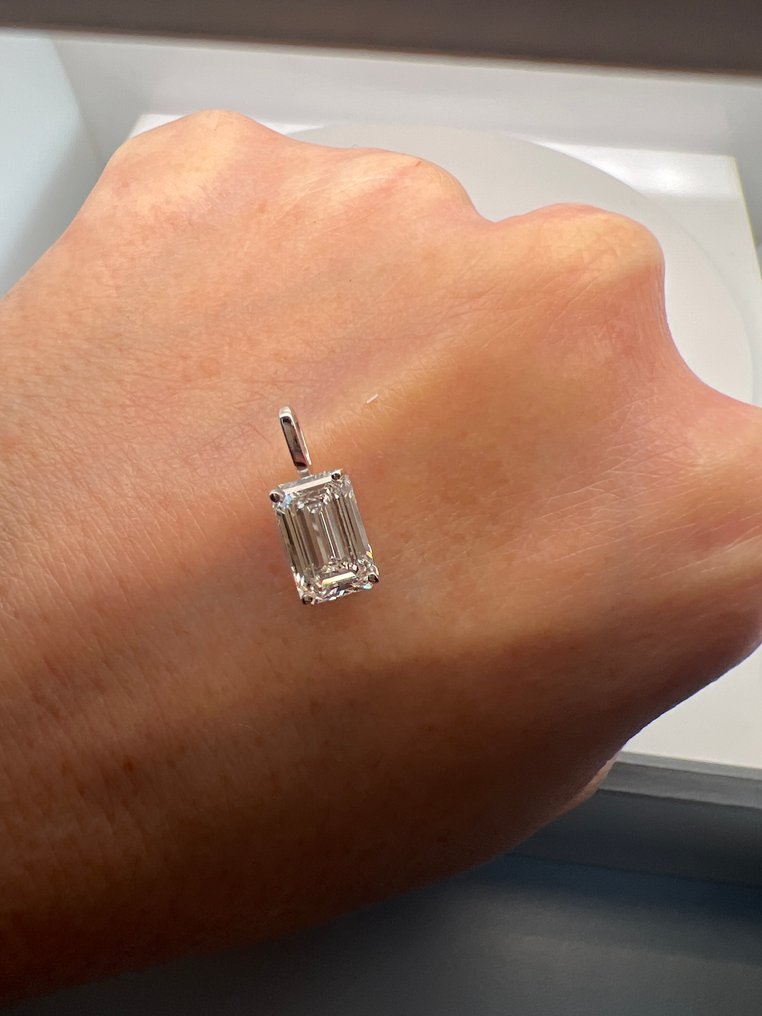 Ingen mindstepris - Vedhæng - 14 karat Hvidguld - 2.02ct. tw. Diamant (Laboratoriedyrket) #4.3