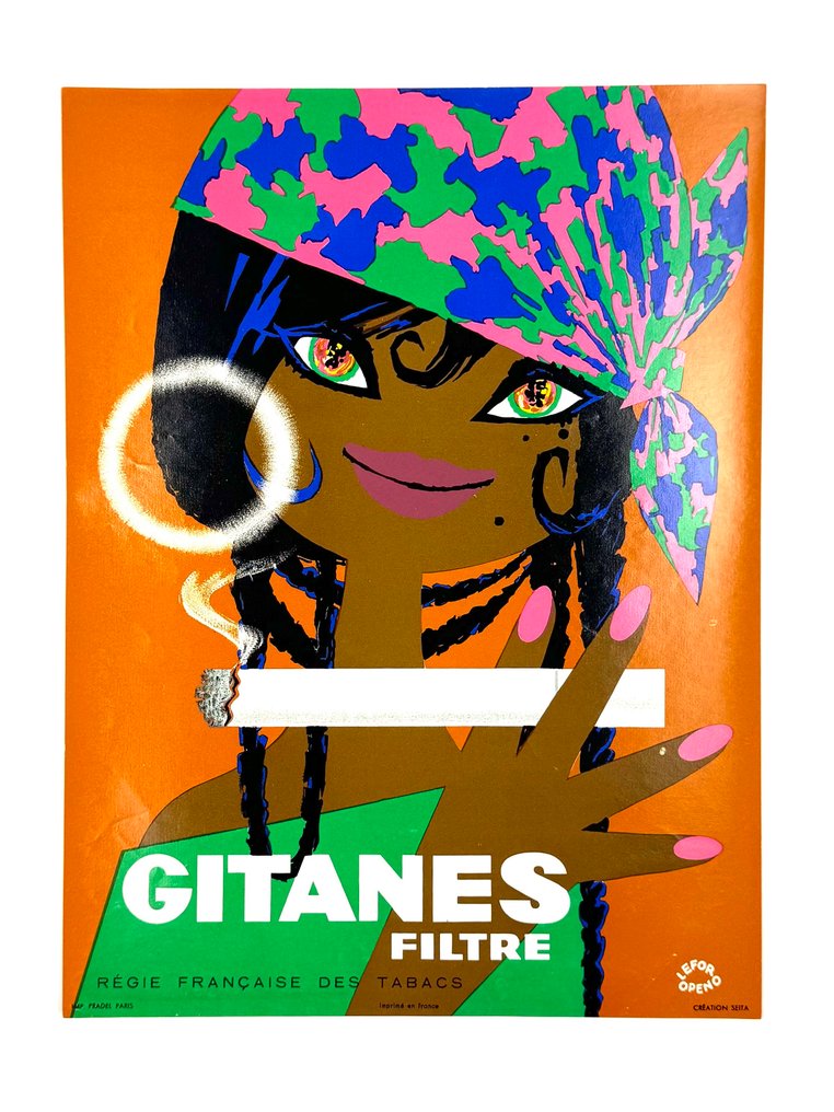 LEFOR OPENO - Framed Original Vintage Lefor Openo Poster - Gitanes, 1960 - Década de 1960 #1.0