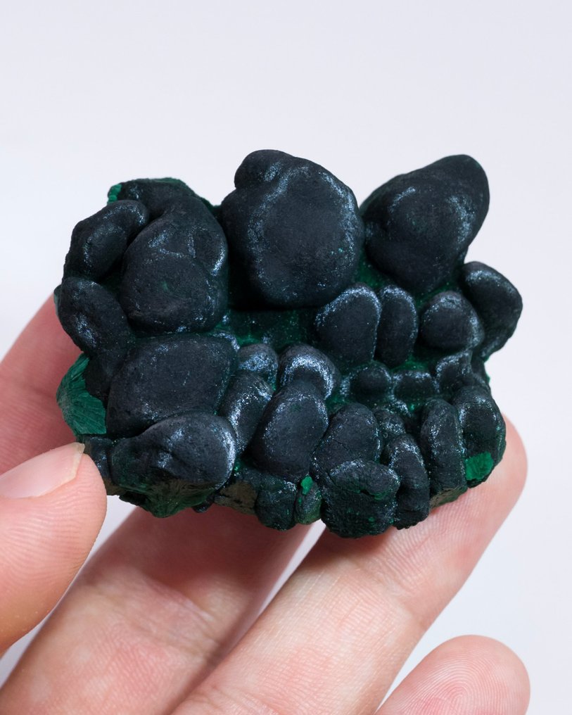 Piatto di malachite stalattitica con Chantilly - Altezza: 2.4 cm - Larghezza: 5.2 cm- 79 g - (1) #3.2