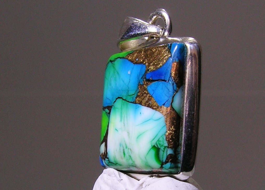 Turkos Hängsmycke - Höjd: 29 mm - Bredd: 17 mm- 4.87 g - (1) #2.1