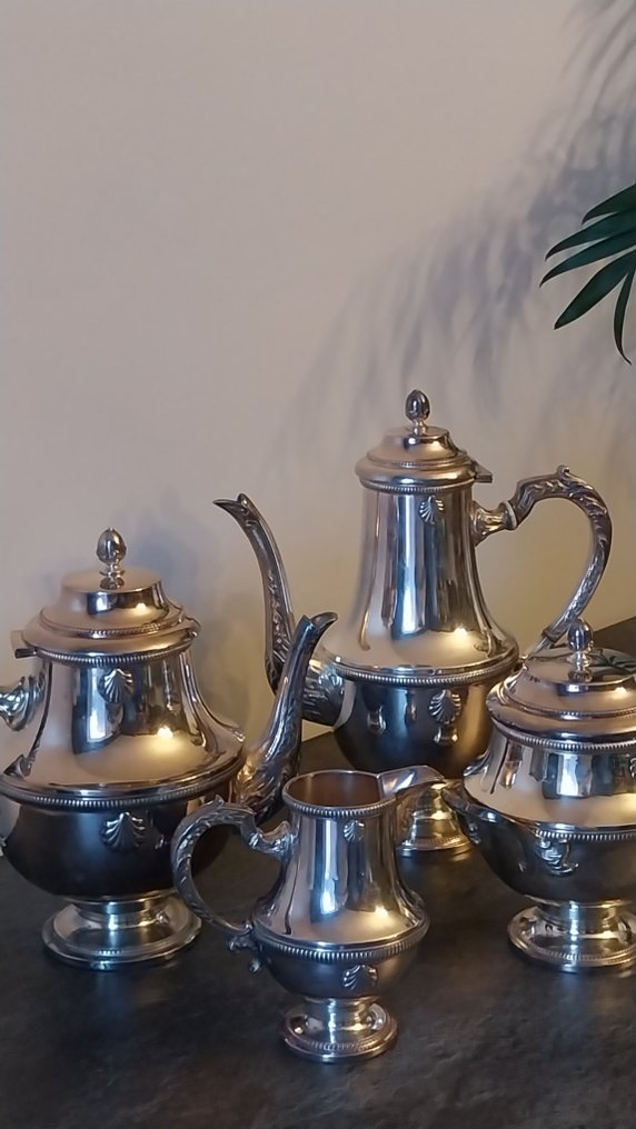 Orfèvrerie C.L - Serviço de café e chá - Coquille - Prateado - Style Louis XVI #1.0