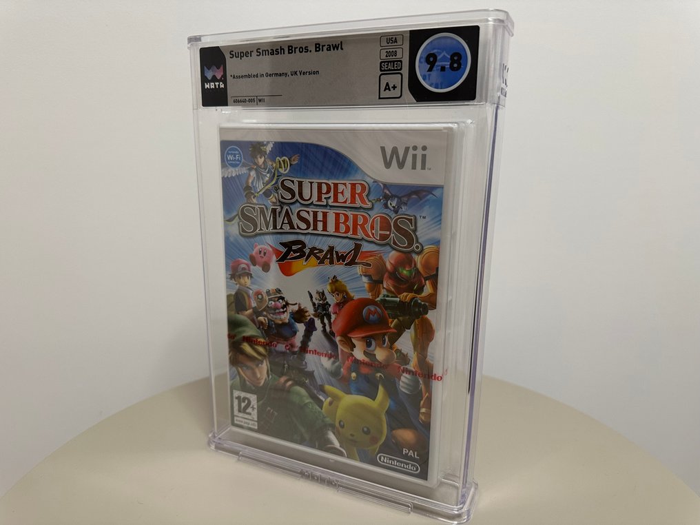 Nintendo - Wii - Super Smash Bros. Brawl (Wii, 2008) – WATA 9.8 A+ – Fully Sealed – UK Version (Assembled in Germany) - Videospill - I originalt forseglet eske (rød stripe) #1.0
