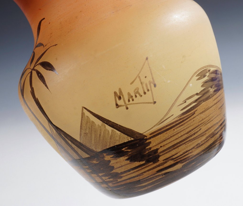 Henri Martin (attrib). - Vase - Vase with Orientalist desert decor • circa 1920–1940 - signed - Glass #4.3