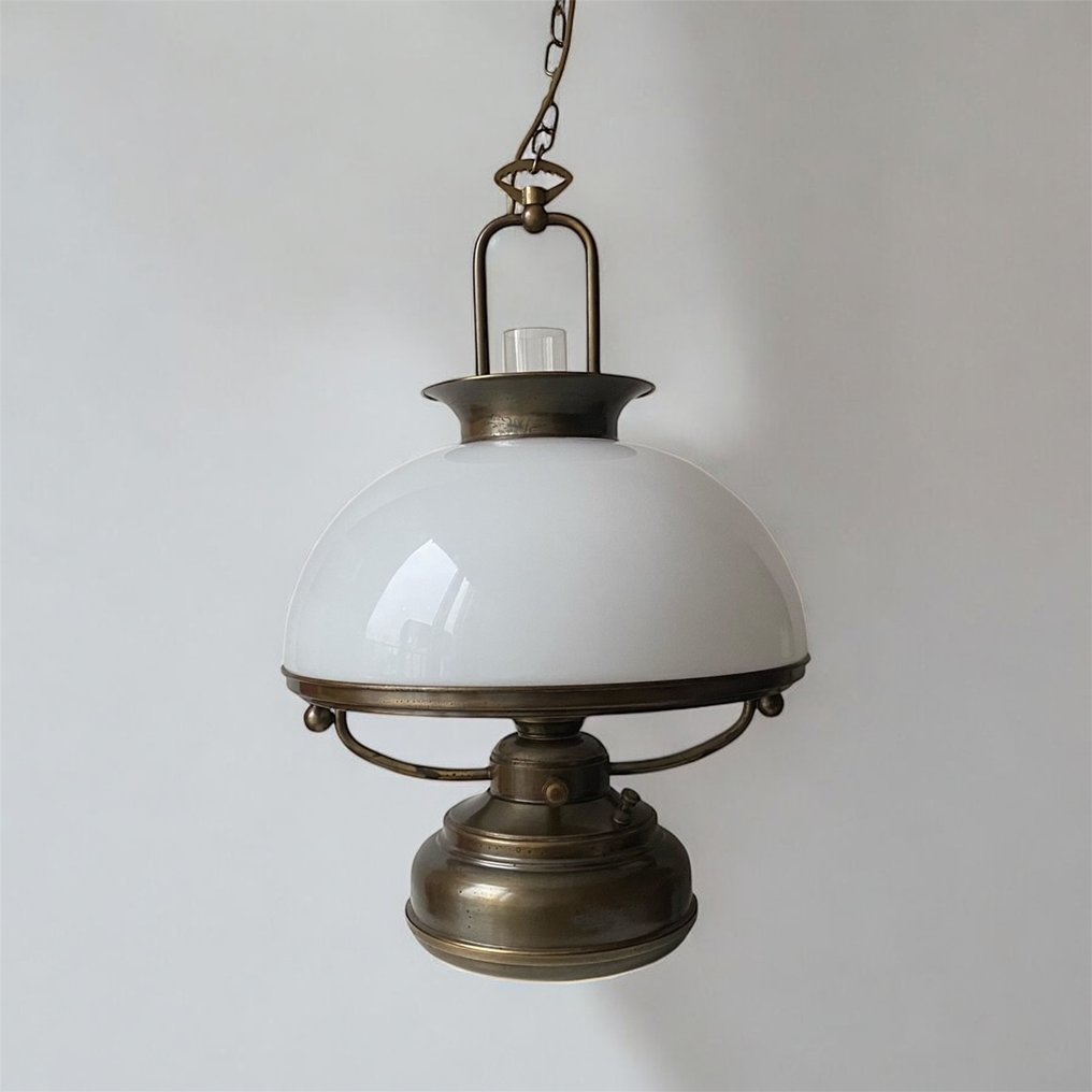 Neukro-Menden - Lampe à suspendre (3) - Ensemble de lampes - 1 lampe suspendue et 2 appliques murales - Opaline - Conception de lampe à pétrole #4.3
