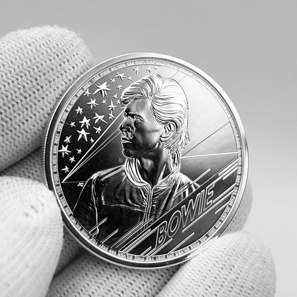 Royaume-Uni. 2 Pounds 2021 – British Music Legends: David Bowie – 1 oz Silver Coin – .999 Fine Silver – BU (Sans prix de réserve) #1.0