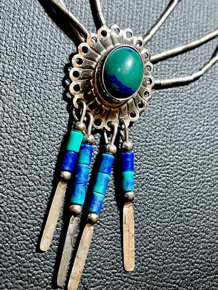Collier - États-Unis Navajo Azurite malachite #2.1