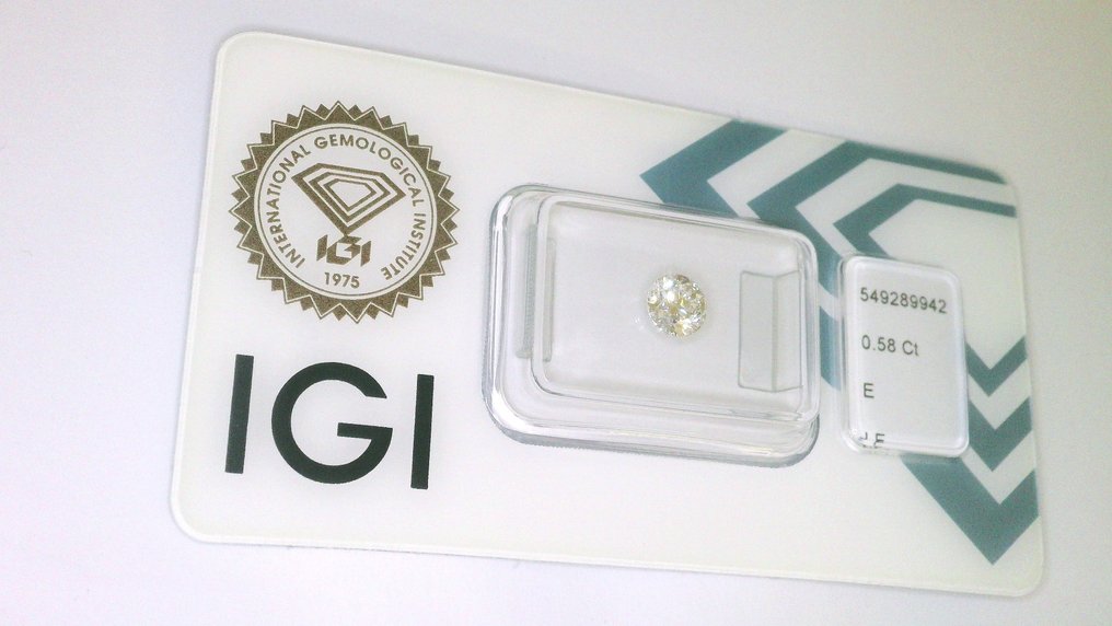 1 pcs 钻石 (天然) - 0.58 ct - 圆形 - E - IF - 国际宝石研究院(IGI) #2.1