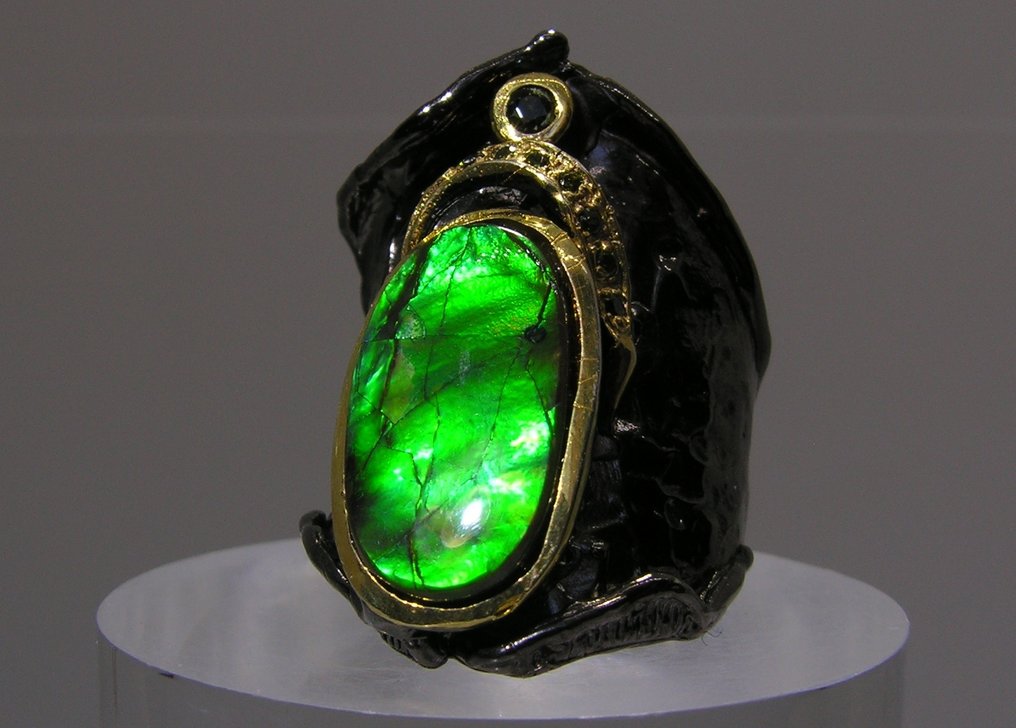 Αμμολίτης δαχτυλίδι - Ύψος: 32 mm - Πλάτος: 27 mm- 14.5 g - (1) #3.2