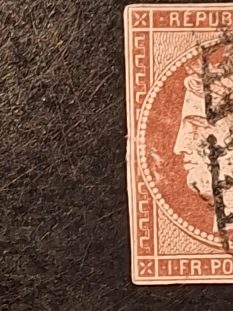 法國 1849/1849 - Ceres N° 6A 红褐色已盖销，附有证书 #1.0