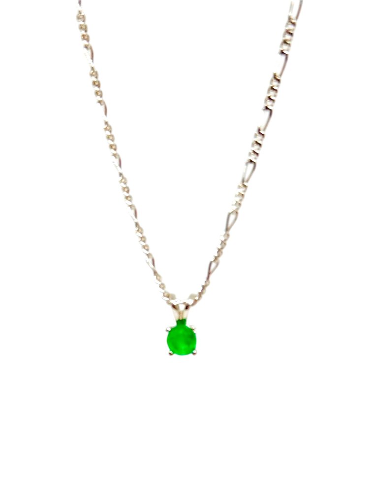 没有保留价 - 吊坠项链 银 祖母绿 #1.0