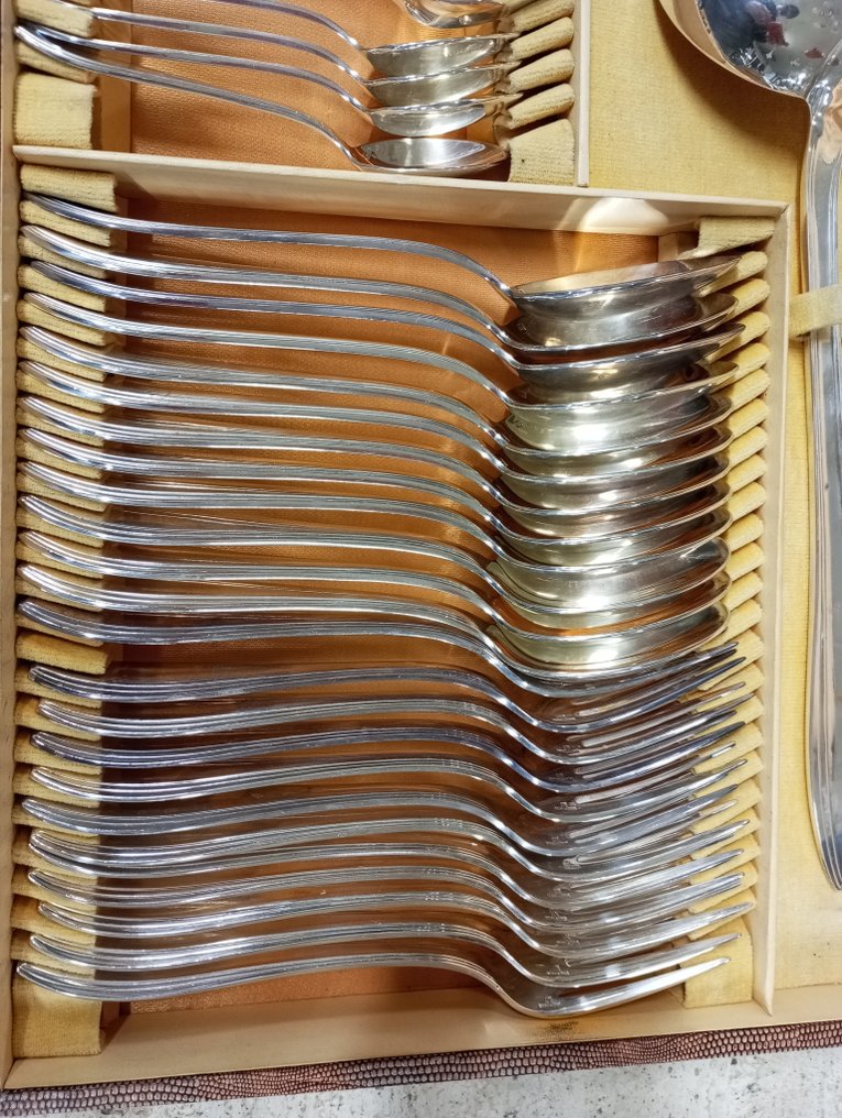 Christofle, - Alfénide - Cutlery set for 12 (37) - Silverplated #3.2
