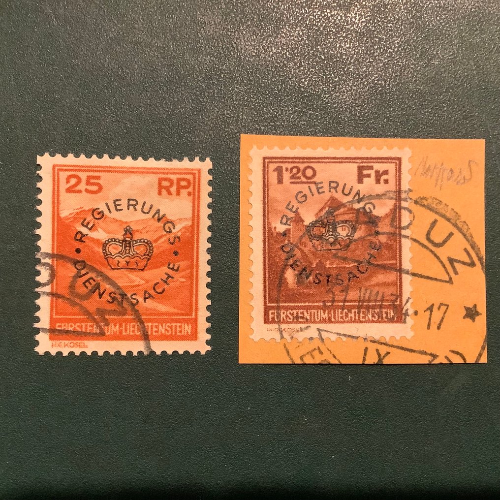 列支敦士登 1933 - 服务：带印花的小型风景和完美无瑕的照片证书 - Michel 9/10 #1.0