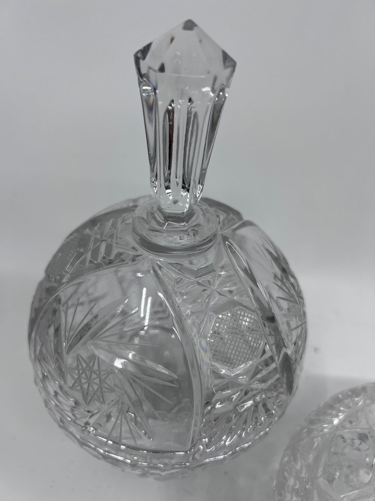 Bonbon basket (2) - with lid - Glass, Crystal - set of 2 candy bowls #3.2
