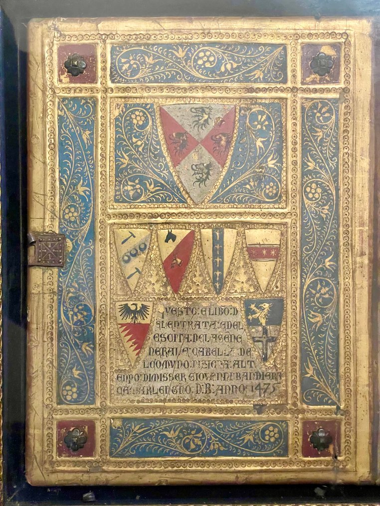 裝飾飾物 - 義大利 - 伊奇利奥·费德里科·乔尼(锡耶纳,1866-1946)【意大利画家兼伪造者】—— 一对书籍封面 #1.0