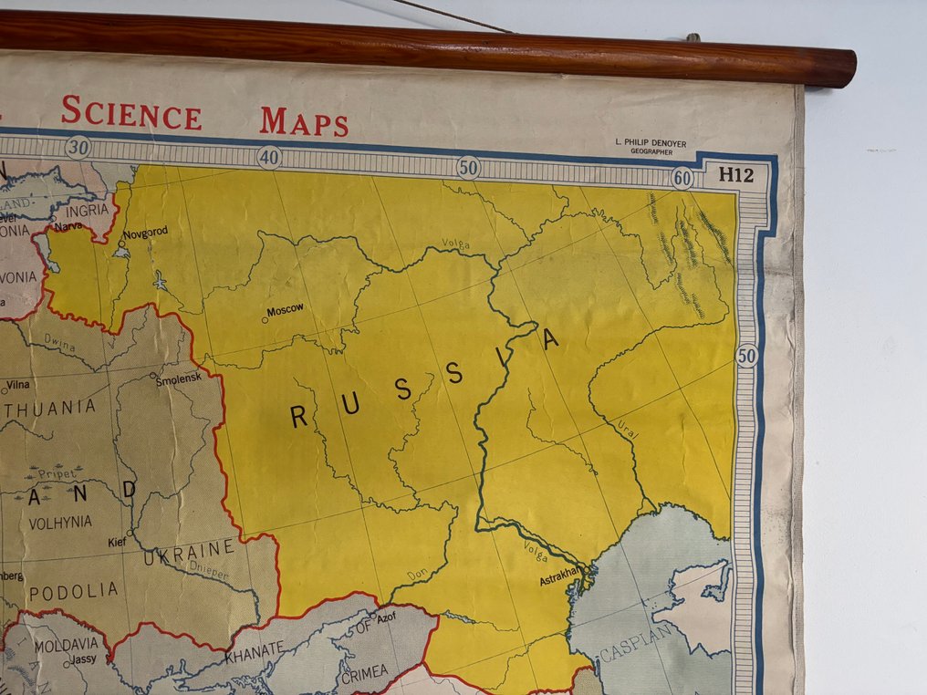 Affiche scolaire originale - Europe in 1648 - 1950s #3.2