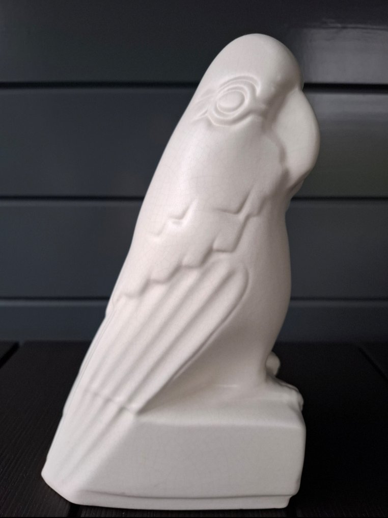 Plateelbakkerij Zuid-Holland - Leen J. Muller - Άγαλμα, Kaketoe Gouds plateel - 23.8 cm - κεραμικά - 1928 #1.0