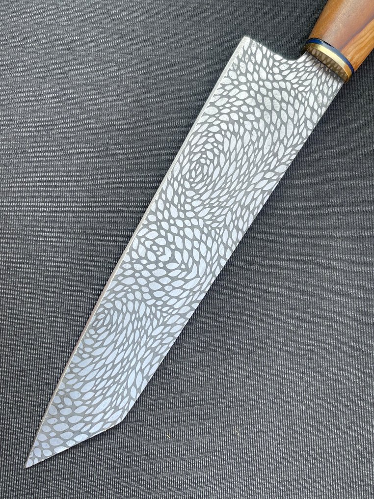 Μαχαίρι κουζίνας - R440 - Χάλυβας, Ορείχαλκος, Ξύλο - Ισπανία - μαχαίρι Gyuto σεφ #1.0