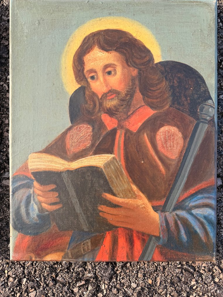 Apostolin muotokuva 'Pyhä Jaakko Suurempi' - Puu, Pellava - 1750-1800 - Pyhä Jaakob Suurempi #2.1