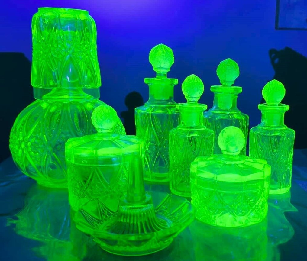 Αρ Ντεκό Σετ τουαλέτας - Val Saint Lambert - Γυαλί - 9 τεμάχια Ouraline #1.0