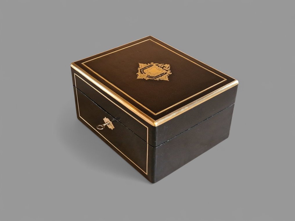 Smykkeskrin - Messing, Sort træ - FRI FRAGT!!! #1.0