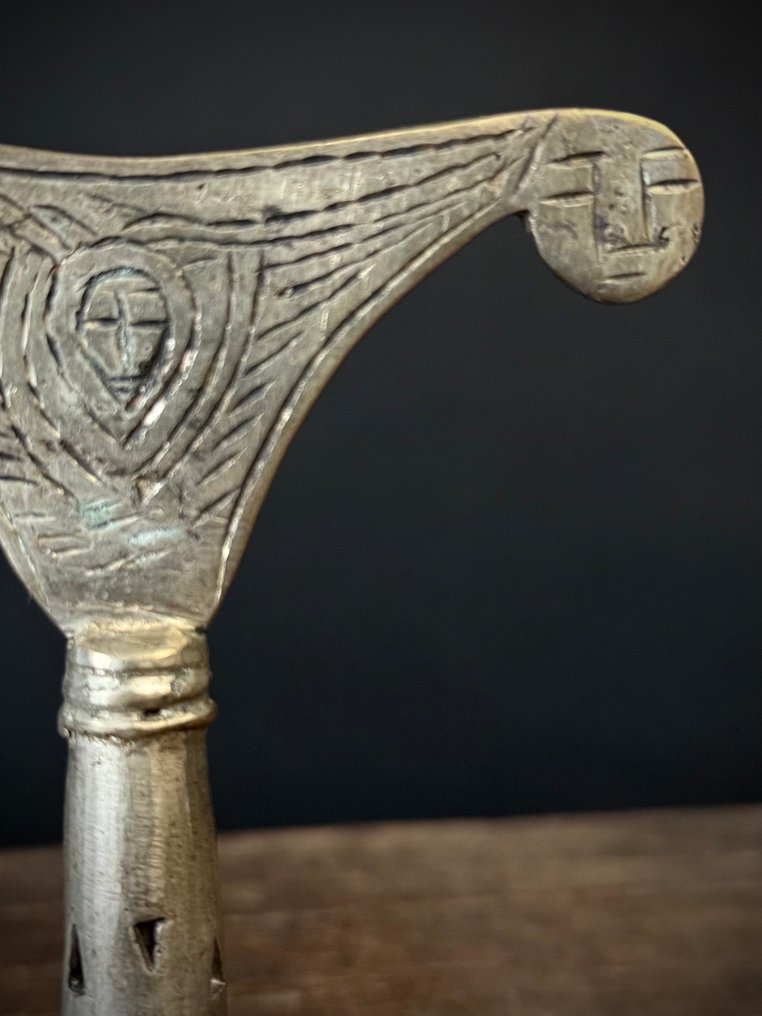 Unique Coptic handle of a process staff. - Alloy, Bronze and silver - 1950-1960 #2.1
