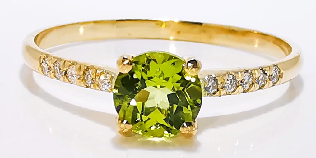 Sans prix de réserve - Bague - 14 carats Or jaune -  0.45ct. tw. Aigue-marine - Diamant #4.3