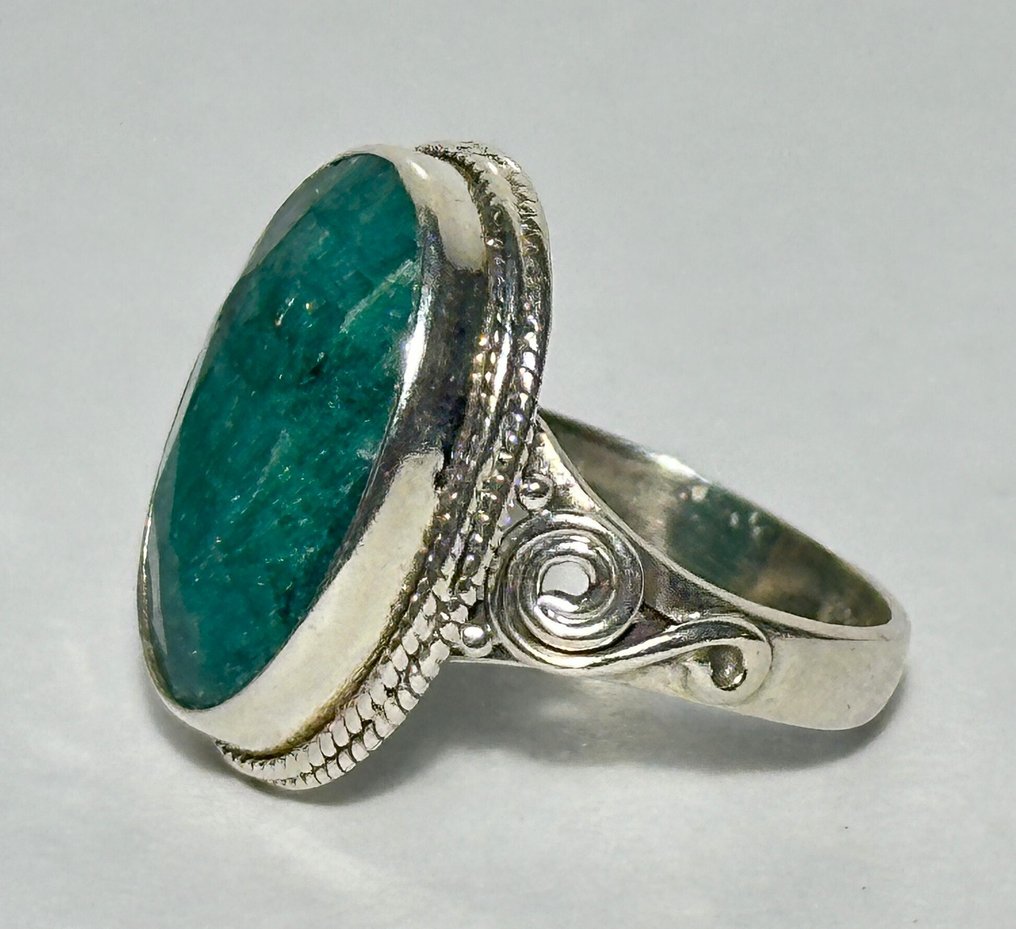 白色珍珠与精致(17克拉),配以血玛瑙希腊十字。高品质。AAA。 - 戒指 - 925 银 #4.3