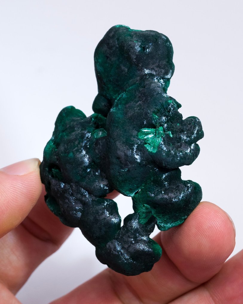 Εξαιρετικός βοτρυειδής μαλαχίτης με Chantilly - Ύψος: 6.5 cm - Πλάτος: 4.6 cm- 62 g - (1) #3.2