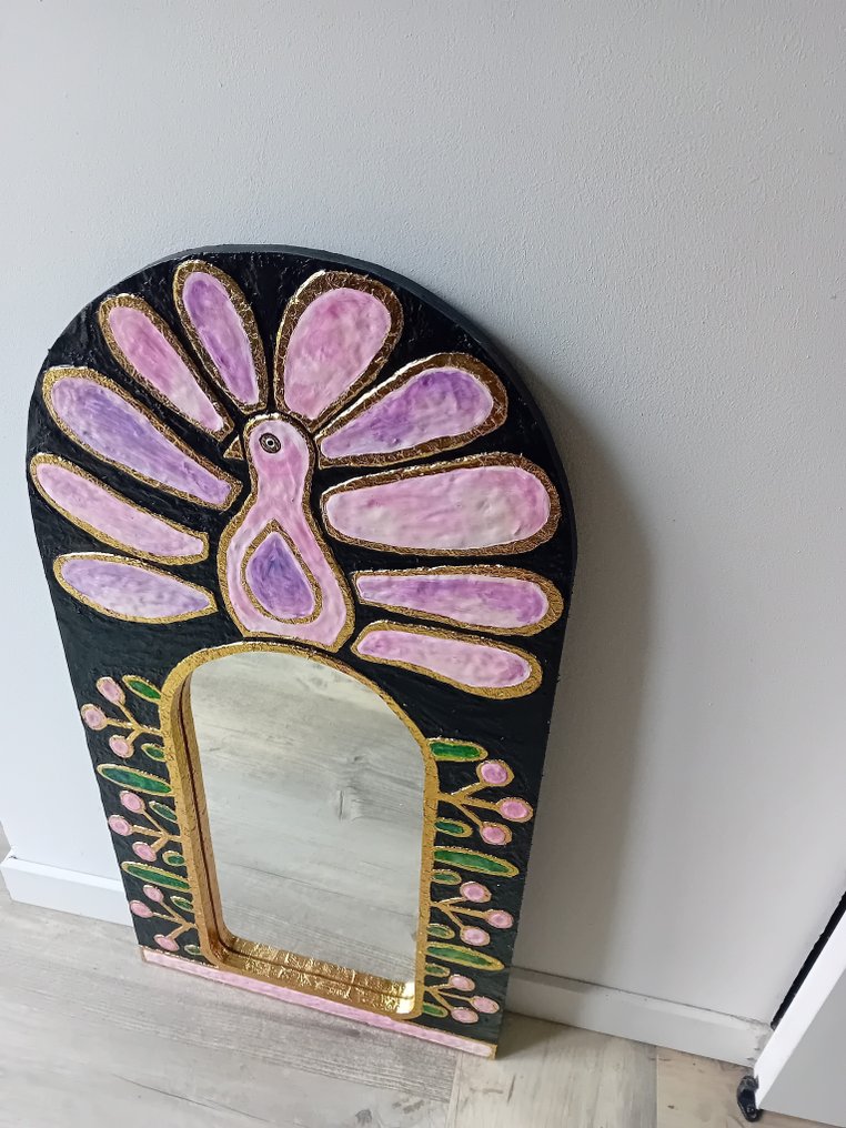 K. Line - In the manner of Mithé Espelt - Oglindă - Lemn, Sticlă - oglindă, foiță de aur #1.0