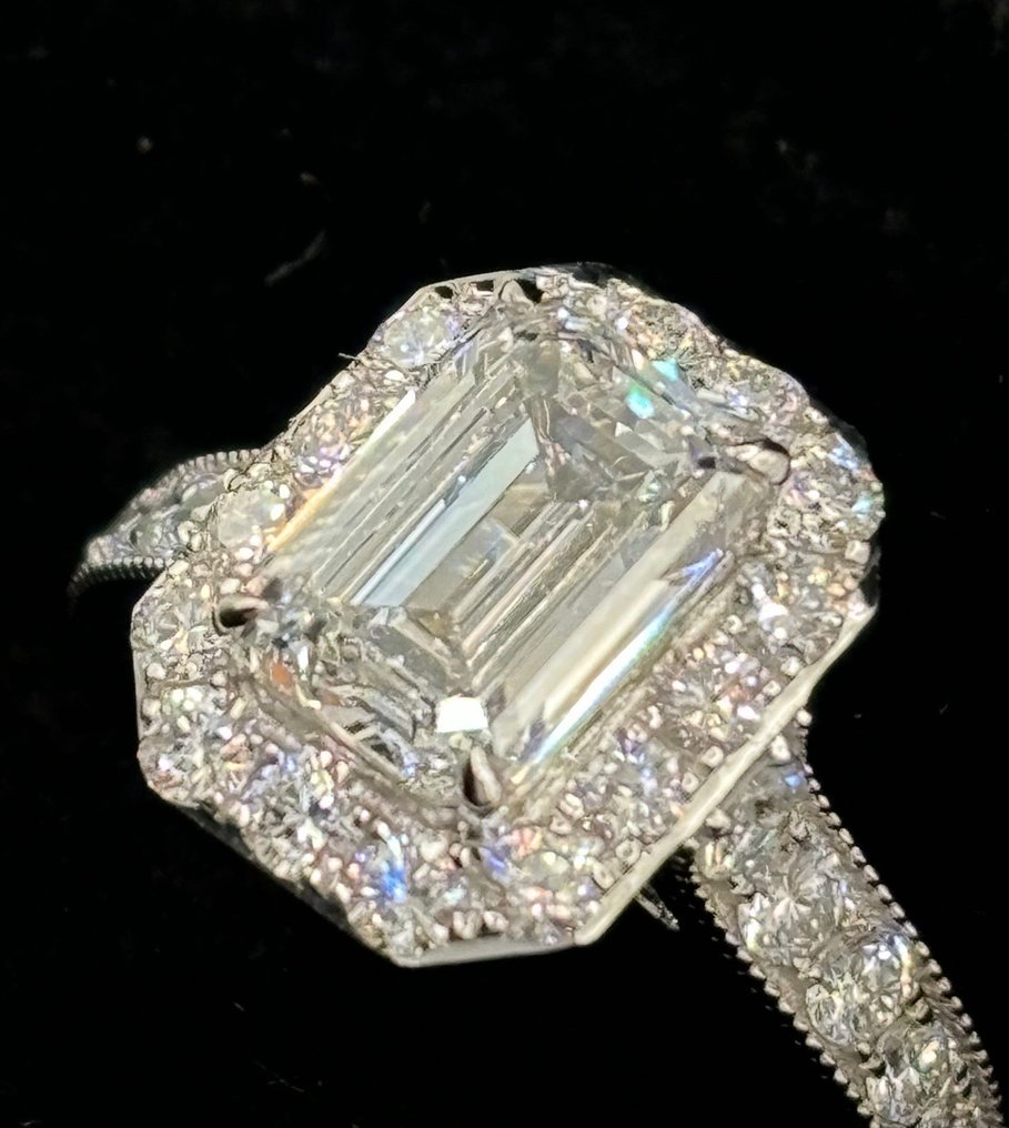 没有保留价 - 订婚戒指 - 14K包金 白金 - 2.83ct. tw. 钻石 (实验室培育) - 钻石 #4.3