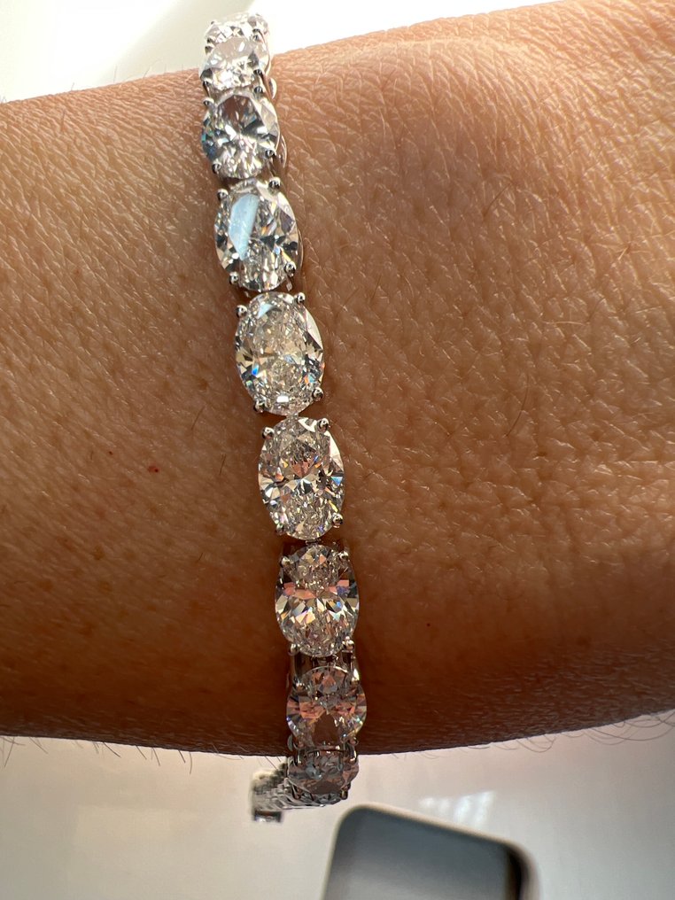 Βραχιόλι - 14 καράτια Λευκός χρυσός - 14.49ct. tw. Διαμάντι (Εργαστηριακής καλλιέργειας) #4.3