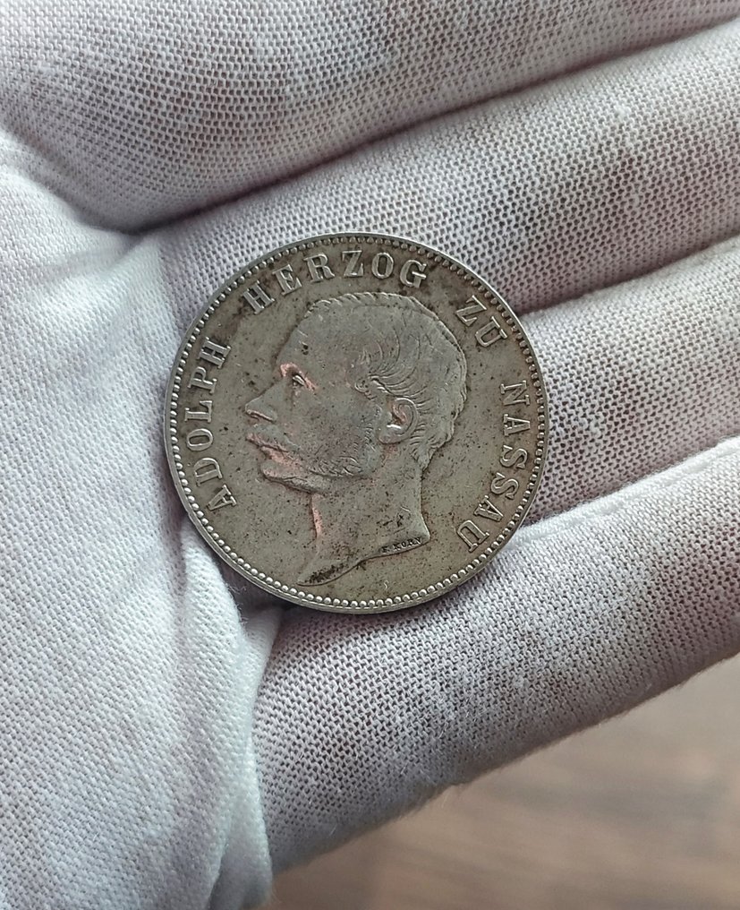 Tyskland, Nassau. Adolf von Nassau. Vereinsthaler 1863 (Ingen reservasjonspris) #1.0