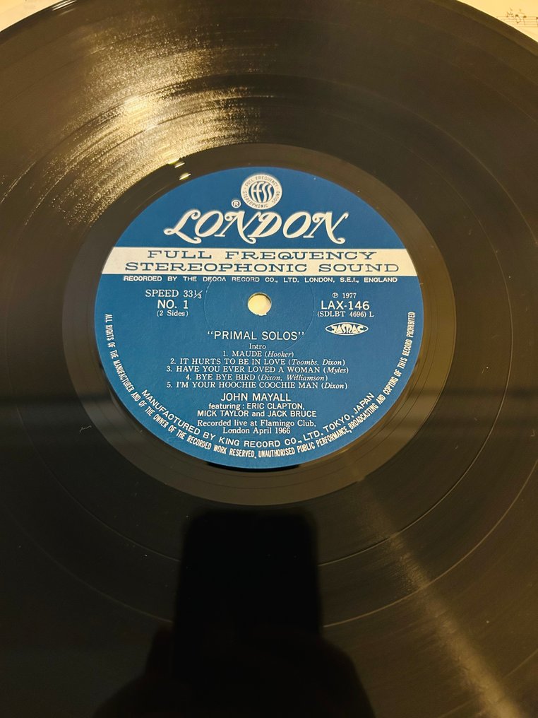 John Mayall, Eric Clapton, Mick Taylor - Primal Solos - 黑膠唱片 - 日式唱碟 - 1977 #3.2