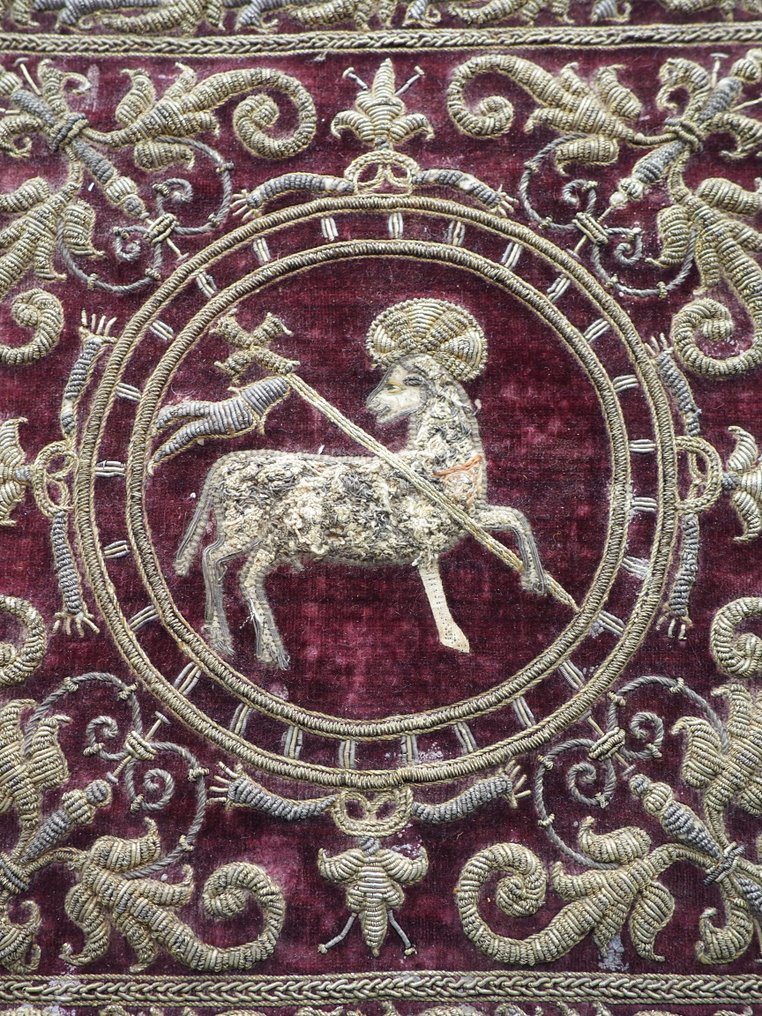 Broderie - 26 cm - 24 cm - Agnus Dei brodat - Europa de Sud #3.2