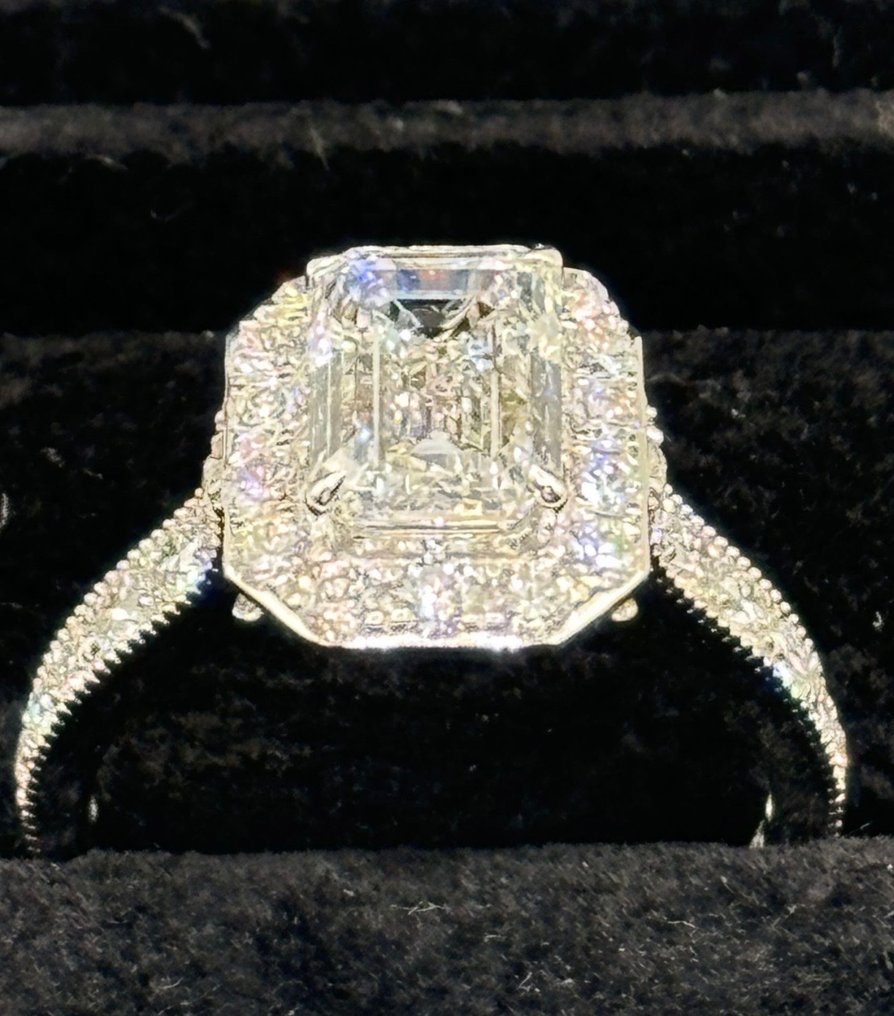 没有保留价 - 订婚戒指 - 14K包金 白金 - 2.83ct. tw. 钻石 (实验室培育) - 钻石 #1.0