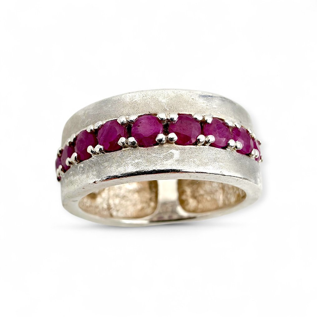 Ingen reservasjonspris - Ring Sølv - Ruby (Certified) #1.0