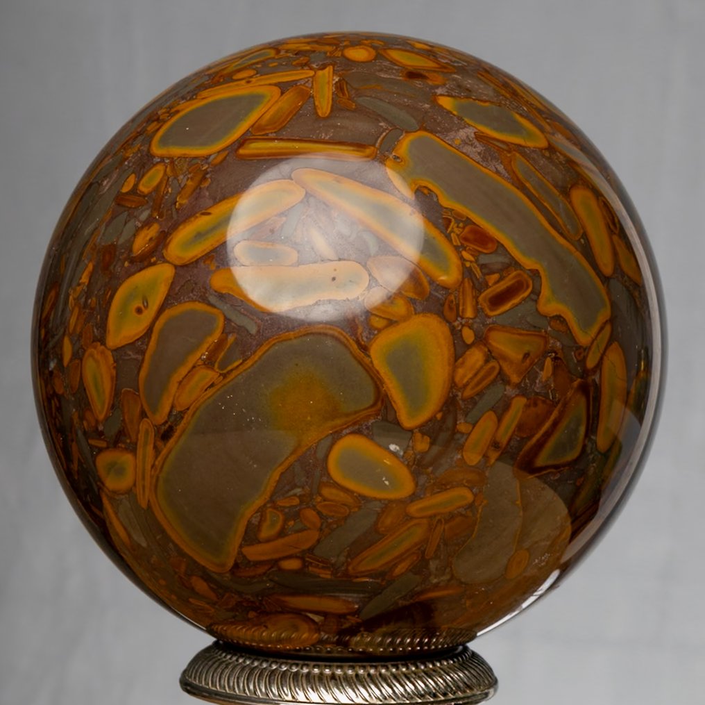 Bamboe Jasper 精细抛光的AAA Bamboe Jasper 球体 - 高度: 11.87 cm - 宽度: 11.87 cm- 2360 g #1.0