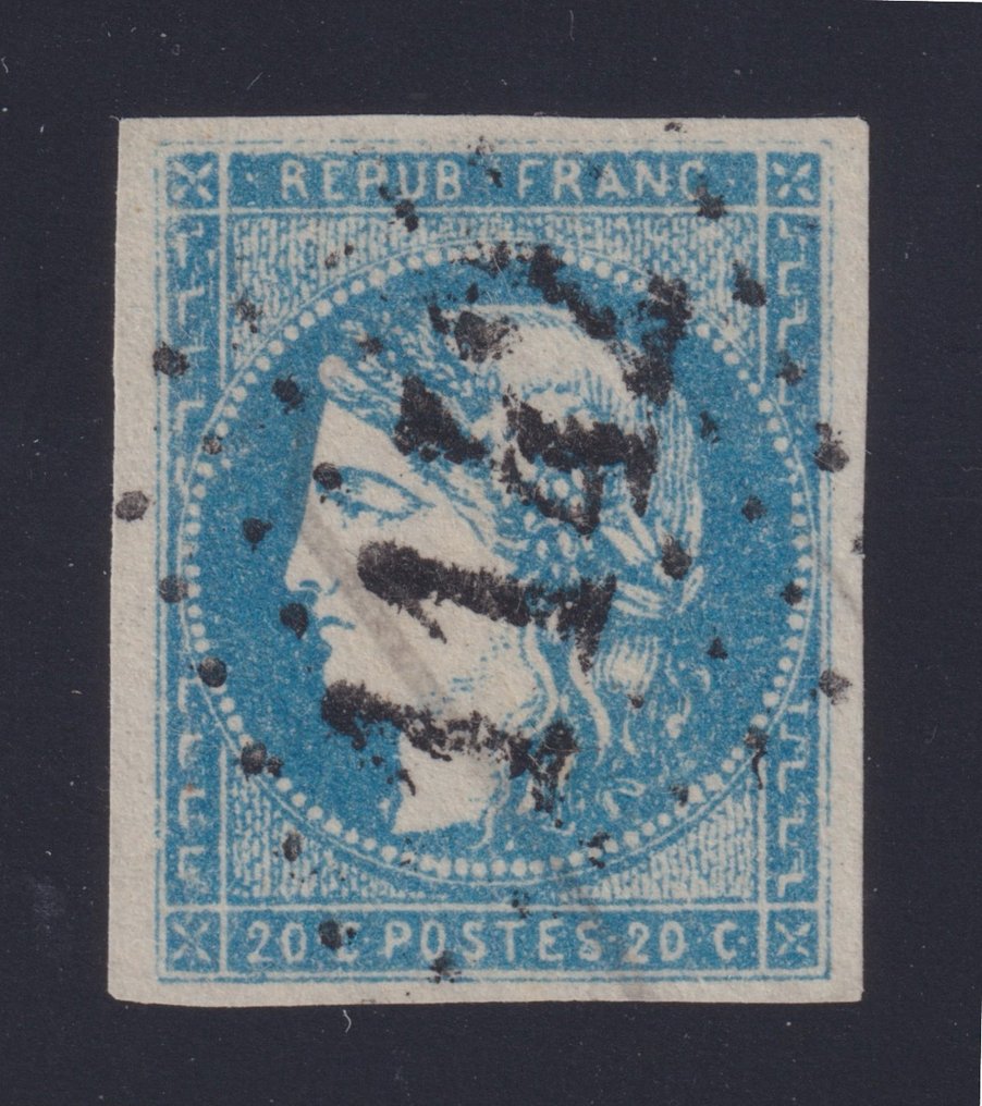 Frankrijk 1870 - Emissie van Bordeaux, Nr. 44B, gestempeld GC, goed gemarkeerd, ondertekend en gecertificeerd door - Yvert #1.0