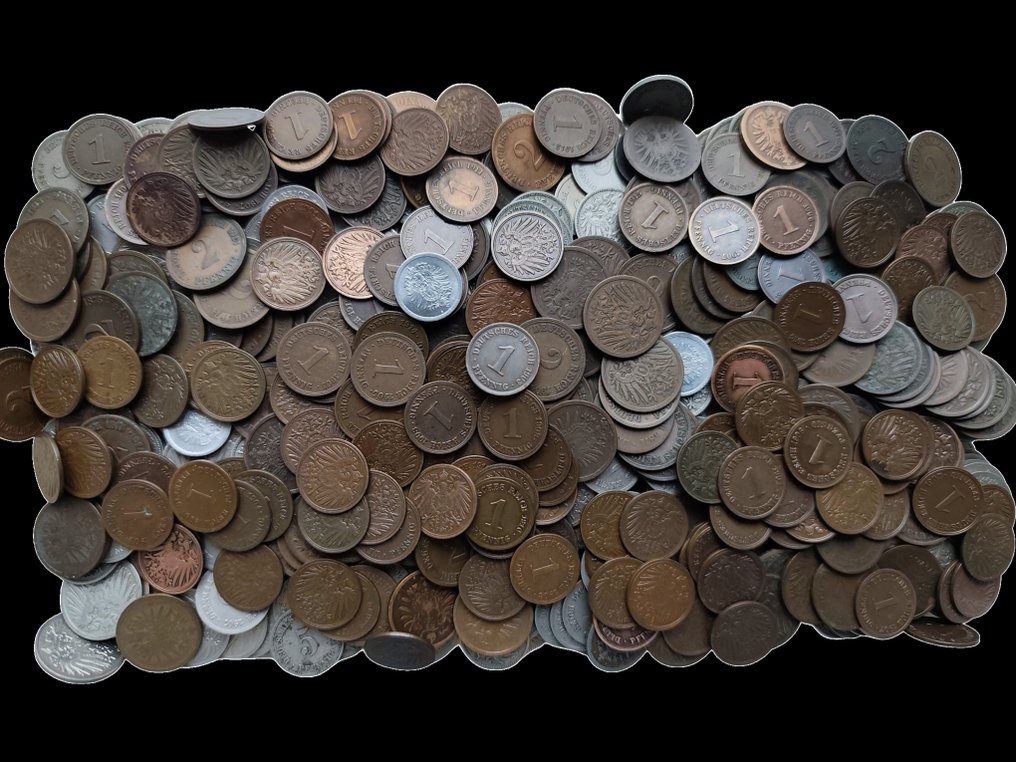 Γερμανία. Lot of ± 2.1 Kg of old coins - different dates Empire (χωρίς τιμή ασφαλείας) #1.0
