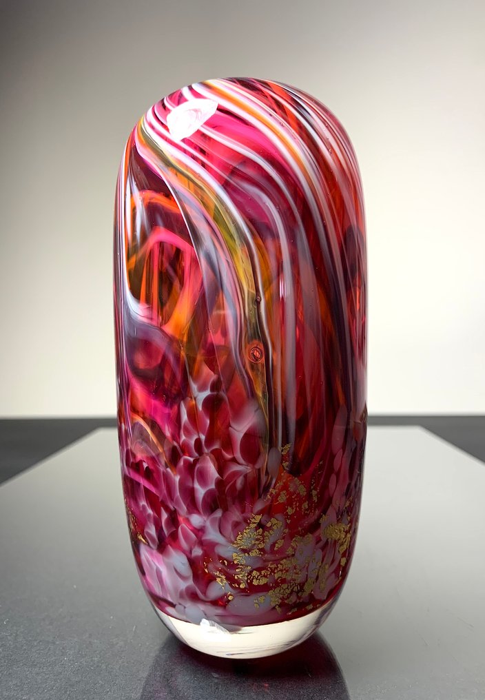 Maxence Parot - Jarrón - Jarrón de colores únicos y oro - Vidrio #1.0