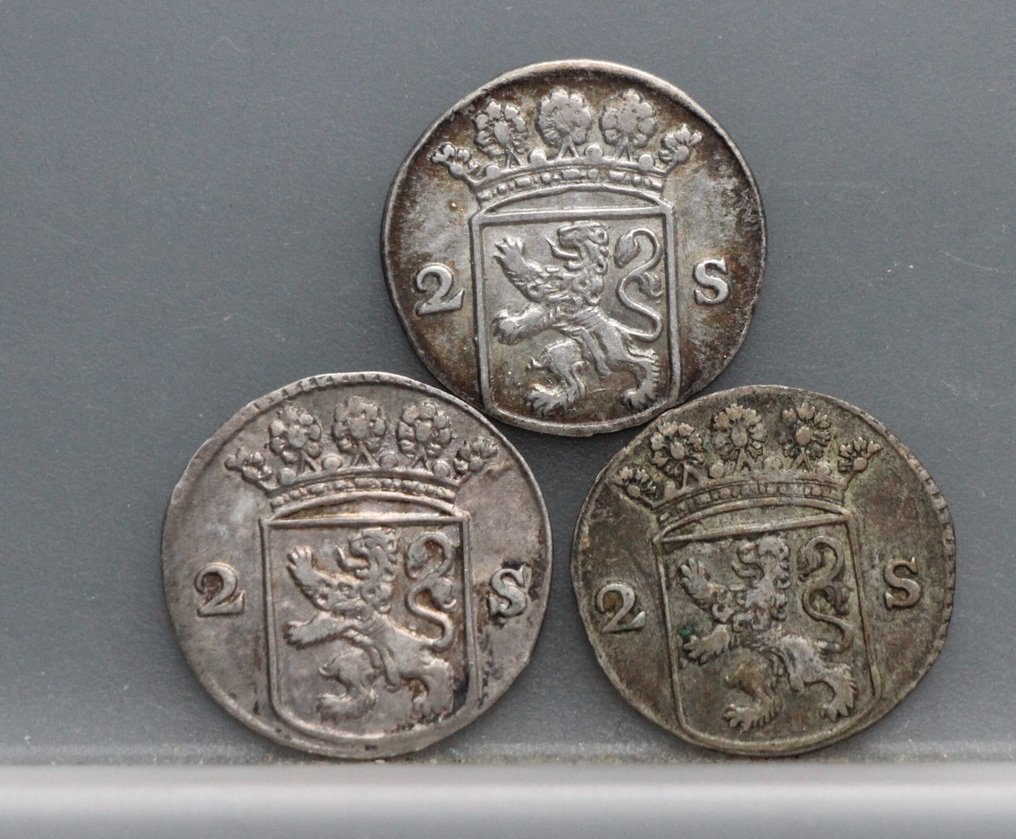 Nederland, Holland 2 Stuiver of dubbele wapenstuiver 1744 - 1757 - 1764 (Zonder minimumprijs) #1.0