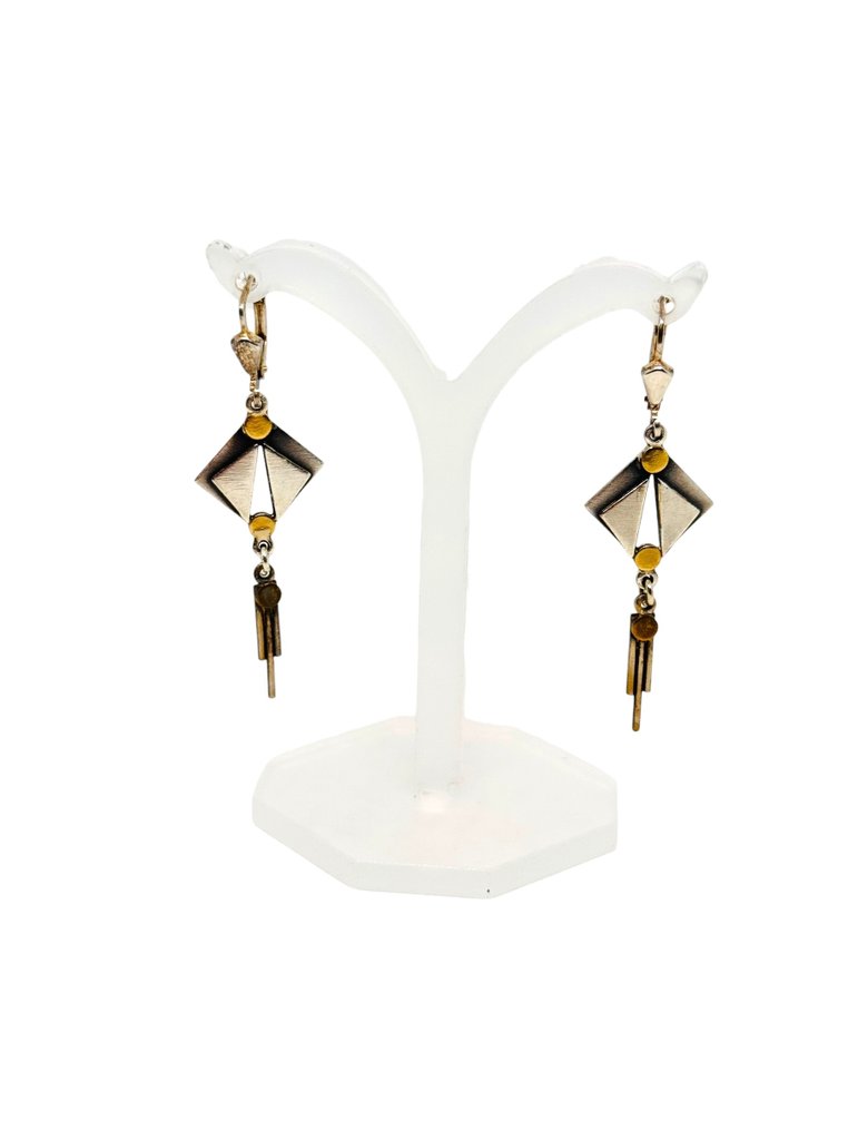 Sans prix de réserve - Boucles d'oreilles - 14 carats Argent, Or jaune - Art déco #1.0