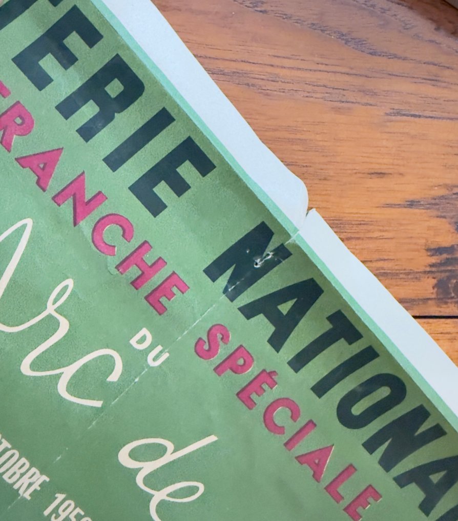 U. Perry - Mirambeau - Loterie Nationale – Prix de l’Arc de Triomphe – 8 octobre 1950 – U. Perry – Affiche originale – - 1950s #1.0