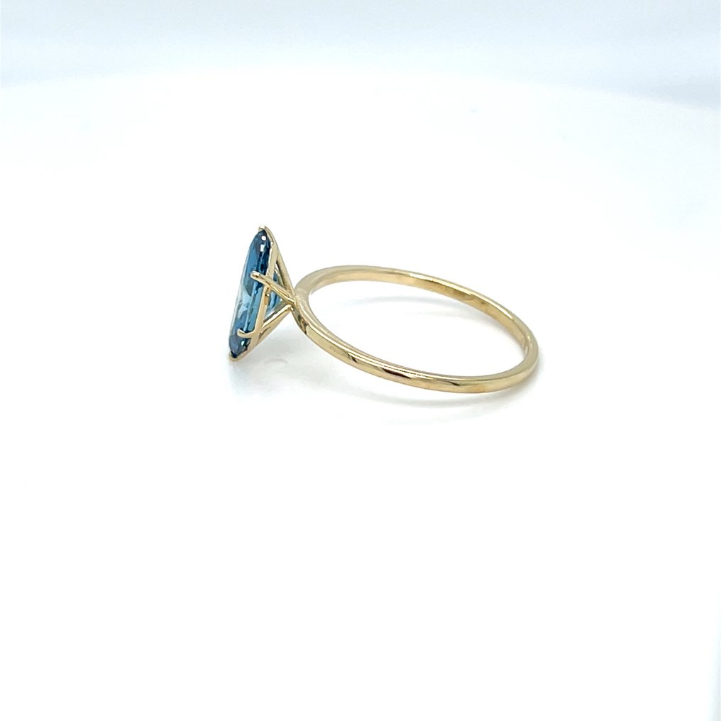Sans prix de réserve - Bague - 14 carats Or jaune - 1.09ct. tw. Bleu Diamant (Diamant de laboratoire de couleur fantaisie) #3.2