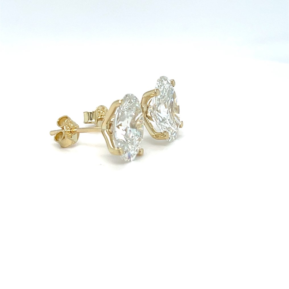 χωρίς τιμή ασφαλείας - Σκουλαρίκια - 14 καράτια Κίτρινο χρυσό - 2.08ct. tw. Διαμάντι (Εργαστηριακής καλλιέργειας) #3.2