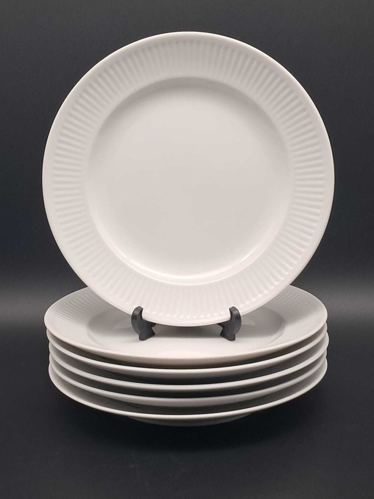 Royal Copenhagen - Plate (6) - White Fluted - Porcelain #1.0