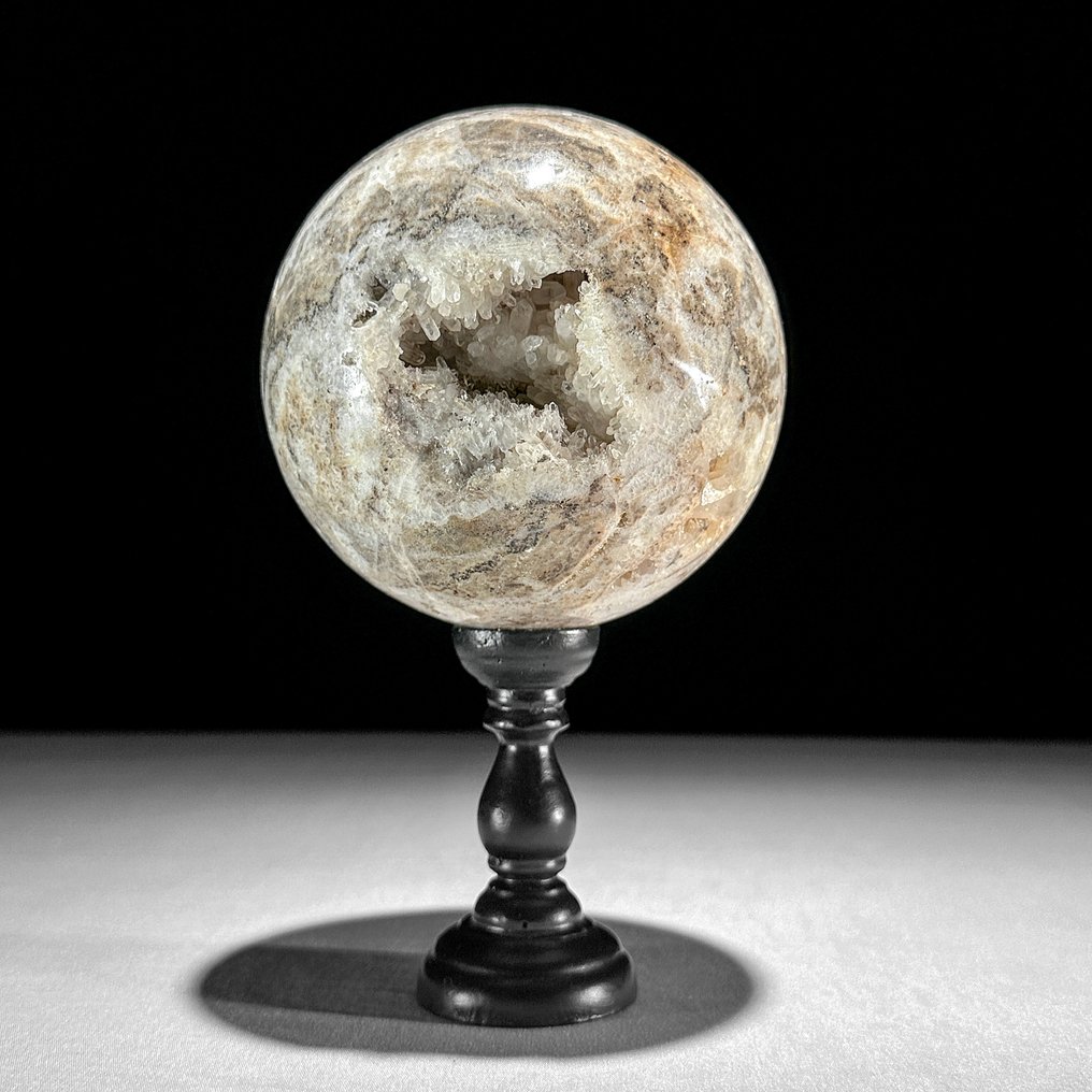 无底价 - 令人惊叹的水晶石英一对 定制支架上的球体- 2600 g - (2) #1.0